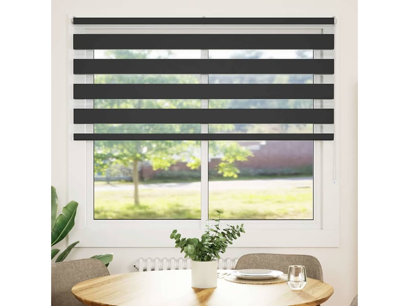  Store zèbre, store de fenêtre noir 155x100 cm largeur du tissu 150,9 cm polyester cf48893  - Conforama B