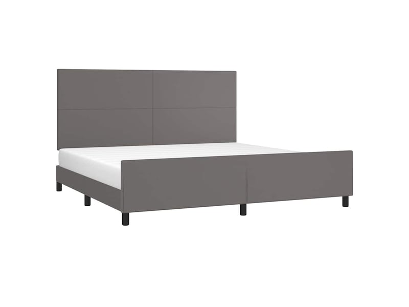 Lit double- lit adulte -  cadre de lit sans matelas gris 200x200 cm similicuir  - Conforama B