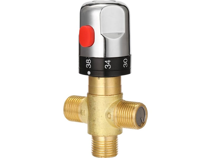  Mitigeur thermostatique réglable de salle de bain mélangeur d'eau en laiton vanne de contrôle de température de mélange d'eau chaudefroide XLH-ZLS-013702ZLS - Conforama B