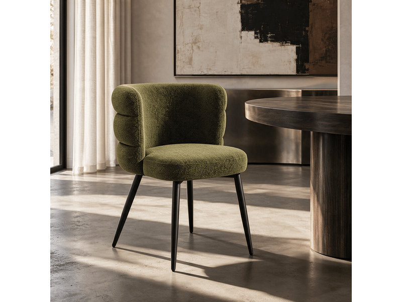  Lot de 2 chaises en velours texturé vert vintage chelsea SC64VTVV - Conforama D