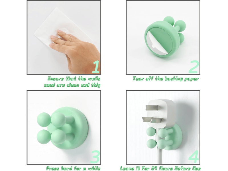  Lot de 6 porte-brosses à dents en silicone, crochet multifonction, convient pour salle de bain, cuisine et salon (vert)  - Conforama E