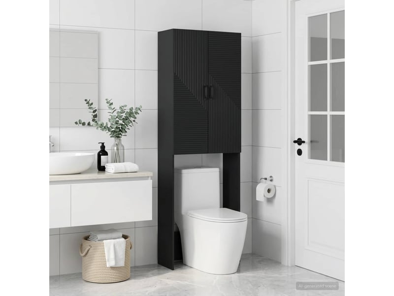  Armoire de toilette, meuble de toilette haarlem noir 66x25.5x190 cm  - Conforama C