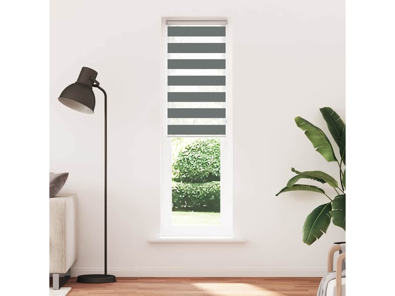 Store zèbre, store de fenêtre gris foncé largeur du tissu 60,9 cm polyester cf48614 - Conforama A