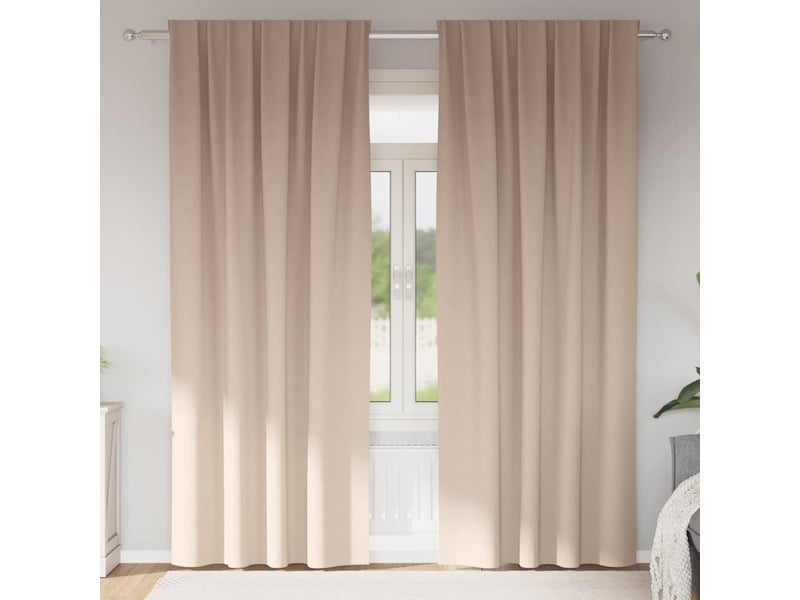  Lot de 2 rideaux occultants, rideaux black-out avec anneaux taupe 245 x 140 cm cf44777  - Conforama B