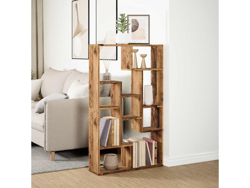  Bibliothèque, meuble de rangement salon vieux bois 72x20x120,5 cm bois d'ingénierie  - Conforama D