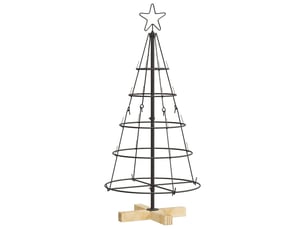 Sapin en cône de noël - arbre de noël avec support noir 90 cm acier