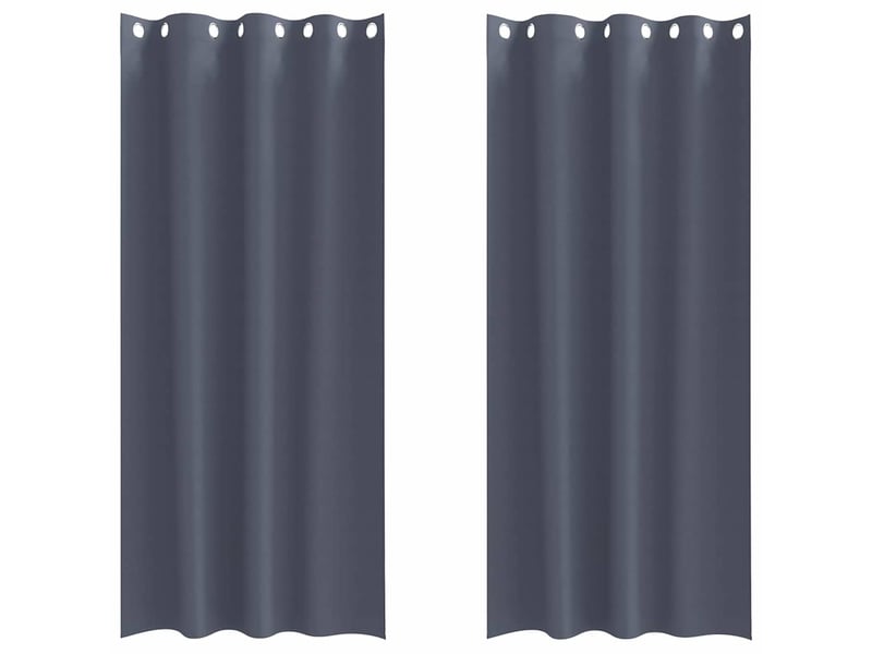  Lot de 2 rideaux occultants, rideaux black-out avec anneaux anthracite 245 x 140 cm cf44553  - Conforama A