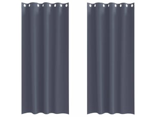 Lot de 2 rideaux occultants, rideaux black-out avec anneaux anthracite 245 x 140 cm cf44553