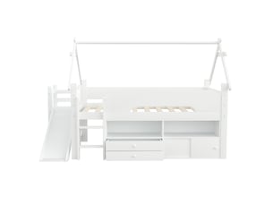 Lit cabane 90x200 cm MAISONORA coloris blanc