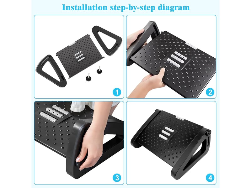  Repose-pieds de bureau réglable en hauteur – avec fonction massage  - Conforama D