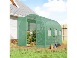 Serre en film - 3x2x2 m - porte battante verrouillable - 6 fenêtres en filet - polyéthylène - cadre en acier galvanisé