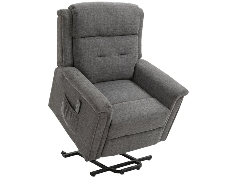  Fauteuil releveur électrique gris, relax inclinable à 180 degrés avec repose-pieds intégré pour salon et repos quotidien  - Conforama A