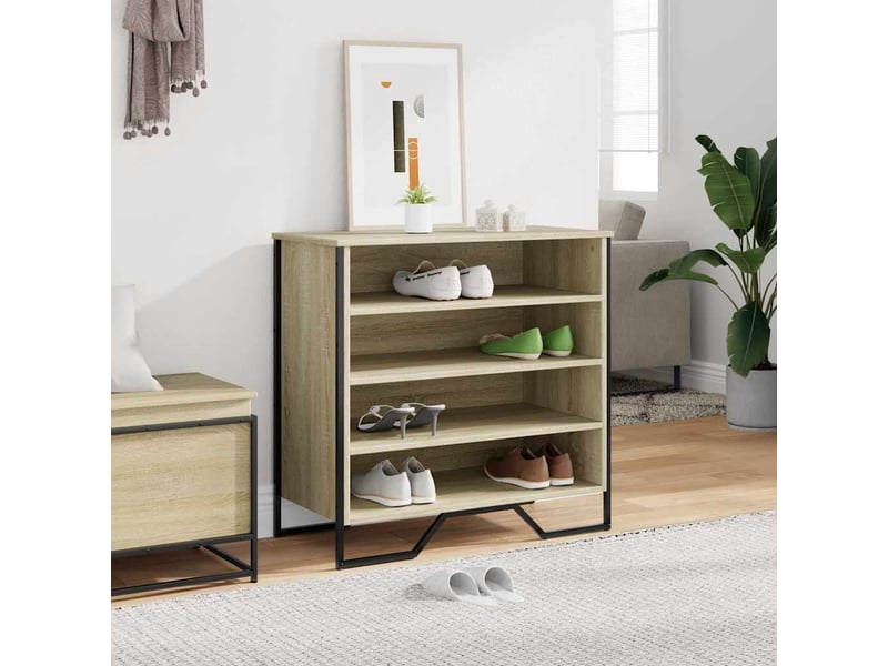  Meuble à chaussure, armoire à chaussures chêne sonoma 80x38x78 cm bois d'ingénierie  - Conforama C