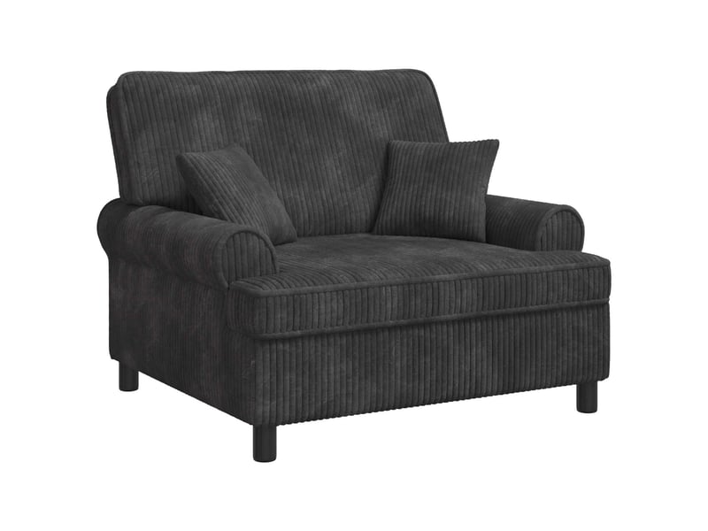 Vidaxl fauteuil xxl avec coussins gris foncé tissu à 1,5 lignes  - Conforama D