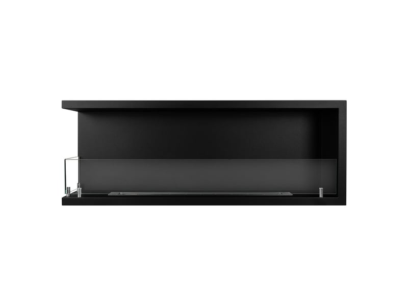 Sutri 120 - cheminée d'angle gauche encastrable au bioéthanol 120x45x22,4 cm avec brûleur en acier de 1,25 l - Conforama D