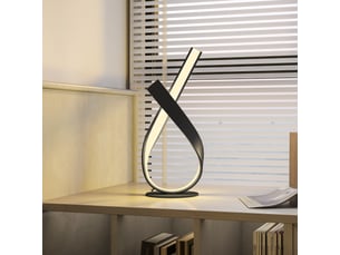 Lampe à poser design contemporain - lampe de table design spirale - dim. 21l x 15l x 43h cm - alu. Noir led blanc chaud