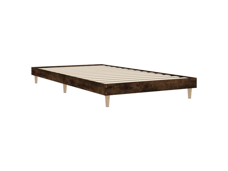  Lit simple- lit adulte -  cadre de lit sans matelas chêne fumé 90x190cm bois d'ingénierie  - Conforama B