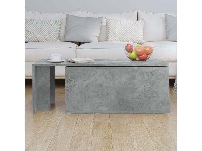  Table basse rectangulaire | table de salon gris béton 150x50x35 cm bois d'ingénierie  - Conforama D