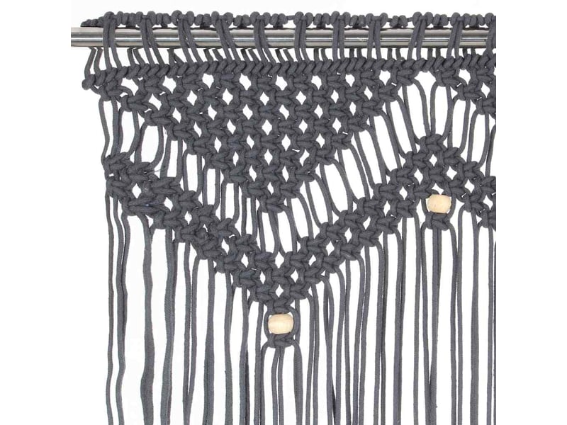  Rideau en macramé, rideau de porte anthracite 140x240 cm coton cf43858  - Conforama D