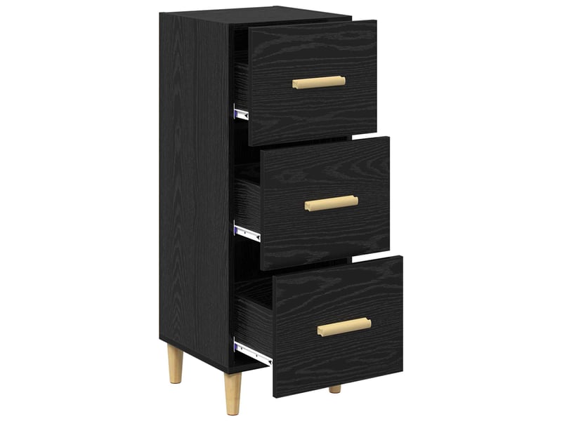  Buffet - bahut - meuble de rangement chêne noir 34,5 x 34 x 90 cm bois d'ingénierie  - Conforama E