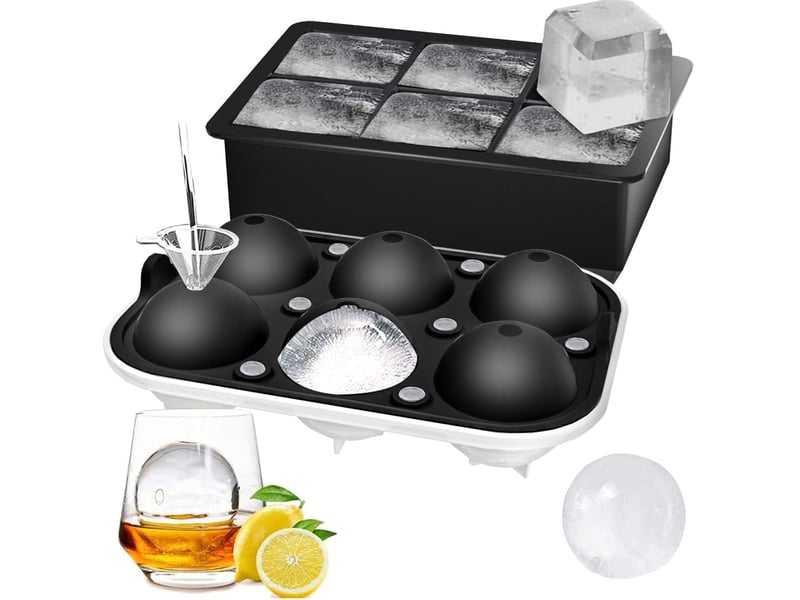  Bac à glaçons avec couvercle boîte à glaçons carrée pour whisky, cocktails et maison pour garder les boissons froides (noir - set de 2) LJY1832FXN - Conforama D