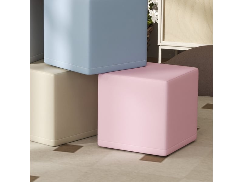  Set de 12 blocs souples 20 x 20 x 20 cm multicolore en simili cuir, jeu de construction pour enfants  - Conforama E