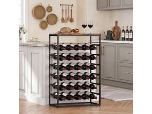 Casier à bouteilles pour 30 bouteilles, étagère à vin avec 6 niveaux, style industriel, brun rustique, 59x30x88,5cm