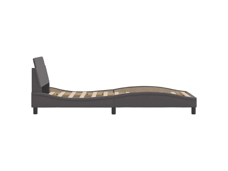  Lit simple- lit adulte -  cadre de lit dover gris 80x200 cm similicuir  - Conforama D