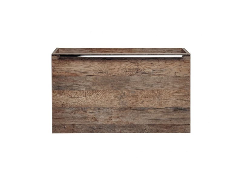  Ensemble salle de bain double vasques blanches 160 cm + cabinets miroirs - rosario oak  - Conforama D