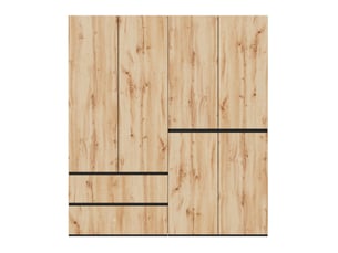 Armoire 6 porte(s) battante  5 tiroir(s) <strong>MAISENTIEL</strong> <strong></strong> coloris bois clair largeur 180 cm