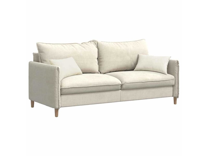 Lot de 2 coussins de canapé, coussins décoratifs crème 50 x 30 cm cf59044 - Conforama C