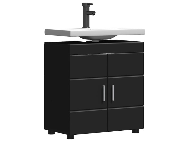 Ensemble d'armoire de salle de bain tulum noir 60 x 34 x 63 cm cf62992 - Conforama C