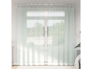 Lot de 2 rideaux en voile, voilages avec boucles gris clair 140x245 cm cf44299