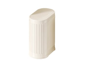 Poubelle de 6 litres avec couvercle, petite poubelle de salle de bain blanc laiteux