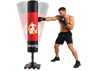 Sac de frappe autoportant adulte 156 cm avec 12 ventouses pour l'absorption des chocs, idéal pour le kickboxing, le mma et le muay thaï (rouge).