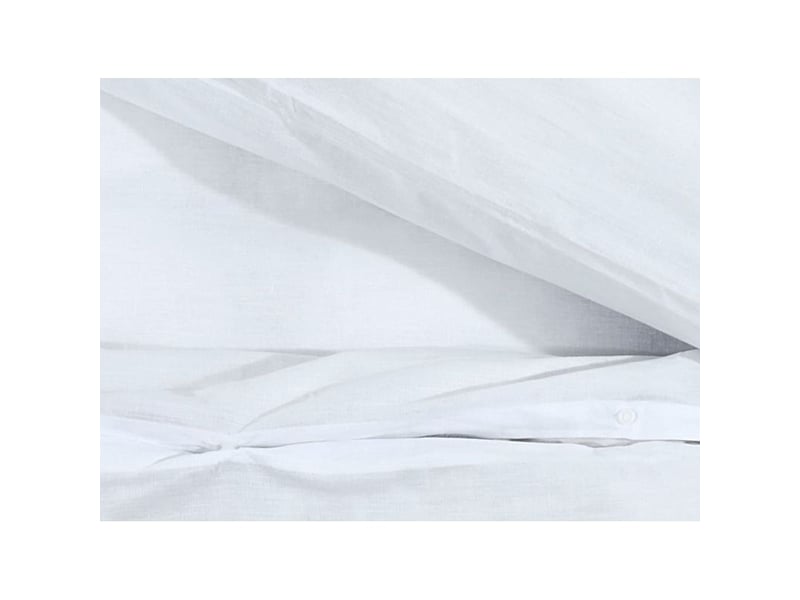  Housse de couette microfibre et 2 taies d'oreiller blanc uni myhome 140x200 cm 60x70 cm-taille 140x200 cm-taie d'oreiller 60x70 cm  - Conforama B