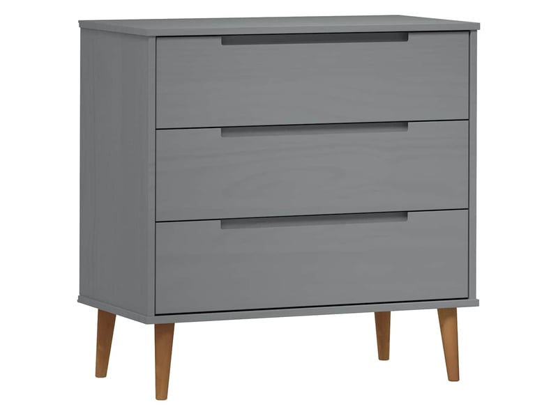  Commode chambre adulte, armoire à tiroirs molde gris 80x40x80 cm bois de pin massif  - Conforama A