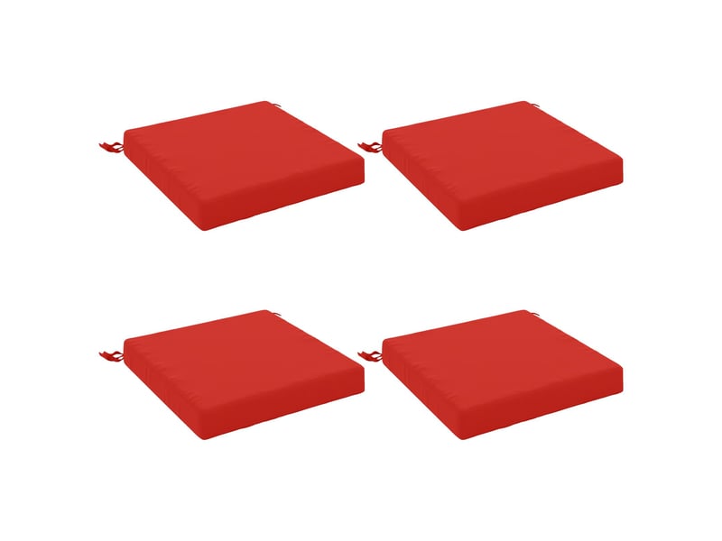  Lot de 4 coussins de siège, coussins d'assise soest 100 % polyester rouge cf60507  - Conforama A