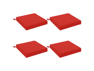 Lot de 4 coussins de siège, coussins d'assise soest 100 % polyester rouge cf60507