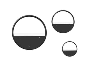 Lot de 3 cache-pots muraux en acier noir, diamètres 30,5, 20,5 et 15,5 cm, pour plantes et décoration