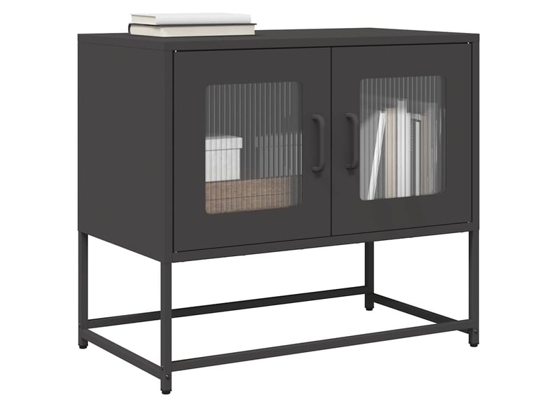  Meuble tv - banc tv - meuble de rangement noir 68x39x60,5 cm acier laminé à froid  - Conforama B