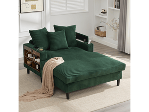 Canapé droit fixe <strong>MERAX</strong> <strong></strong> 1 place Velours côtelé vert