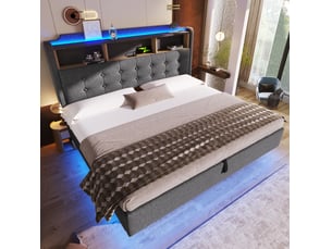 Lit coffre 180x200 cm <strong>HAUSS SPOLE</strong> <strong></strong> coloris gris