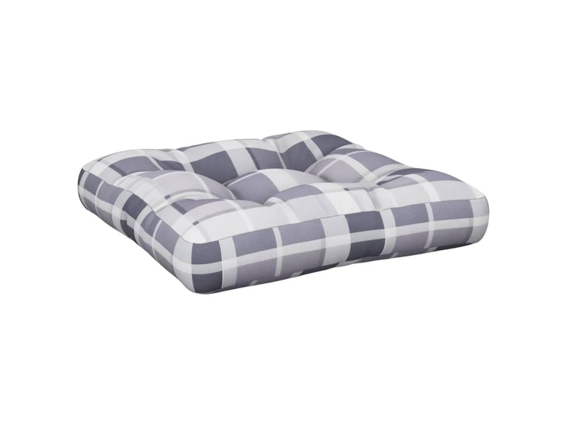  Lot de 2 coussins de palette, coussins de canapé motif à carreaux gris tissu cf59543  - Conforama D
