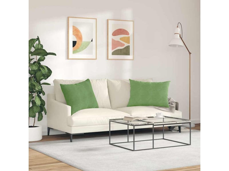  Lot de 2 coussins de canapé, coussins décoratifs vert clair 70 x 50 cm cf59174  - Conforama D