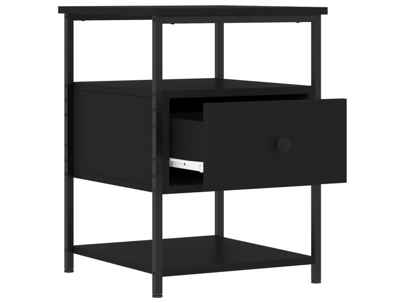  Lot de 2 tables de chevet - cabinet de chevet - table de nuit noir 40x42x56 cm bois d’ingénierie  - Conforama E
