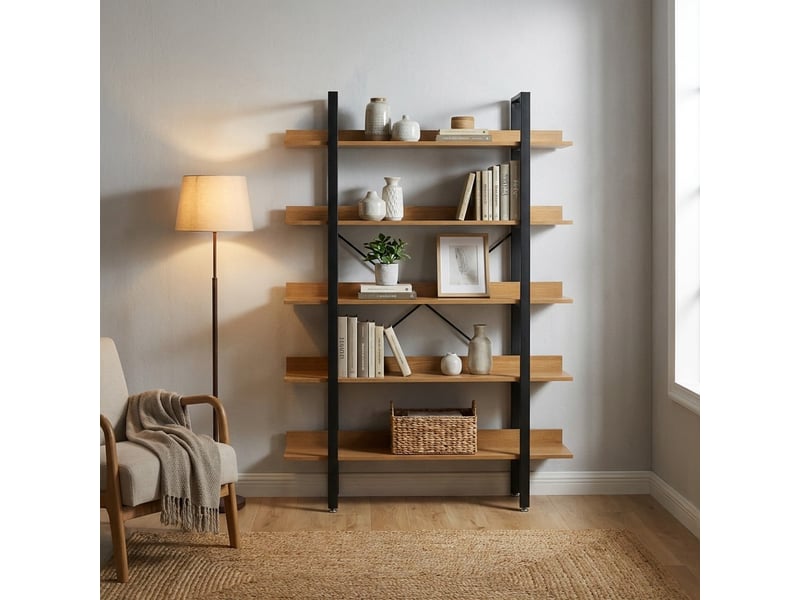 Étagère murale industrielle en acier et bois kyle 5 evo  - Conforama B