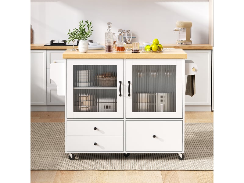  Desserte 2 portes 3 tiroirs coloris blanc mdf desserte blanc - Conforama B