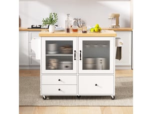 Desserte 2 portes 3 tiroirs coloris blanc mdf