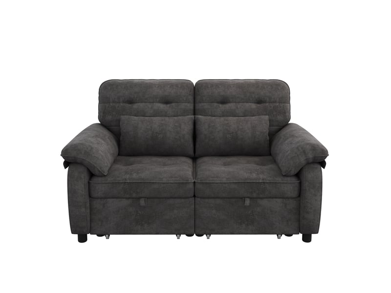  Canapé-lit 3-en-1 142x90 cm – gris – dossier réglable, couchage double et ports usbtype-c intégrés  - Conforama A